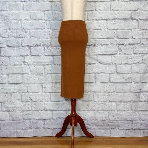 Alexia Admor Copper Ribbed Pencil Skirt - Picture 2 of 9